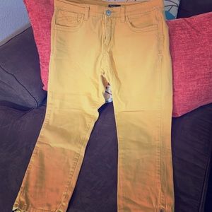 Mustard Zip Ankle Jeans